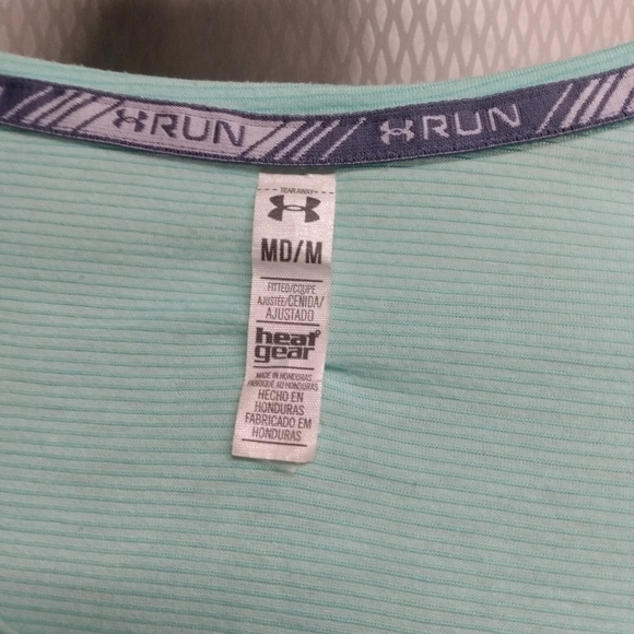 Under Armour Run Long Sleeve Top, sz M, Mint Green, pre-owned - Picture 3 of 6
